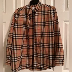 Burberry check cotton poplin shirt l